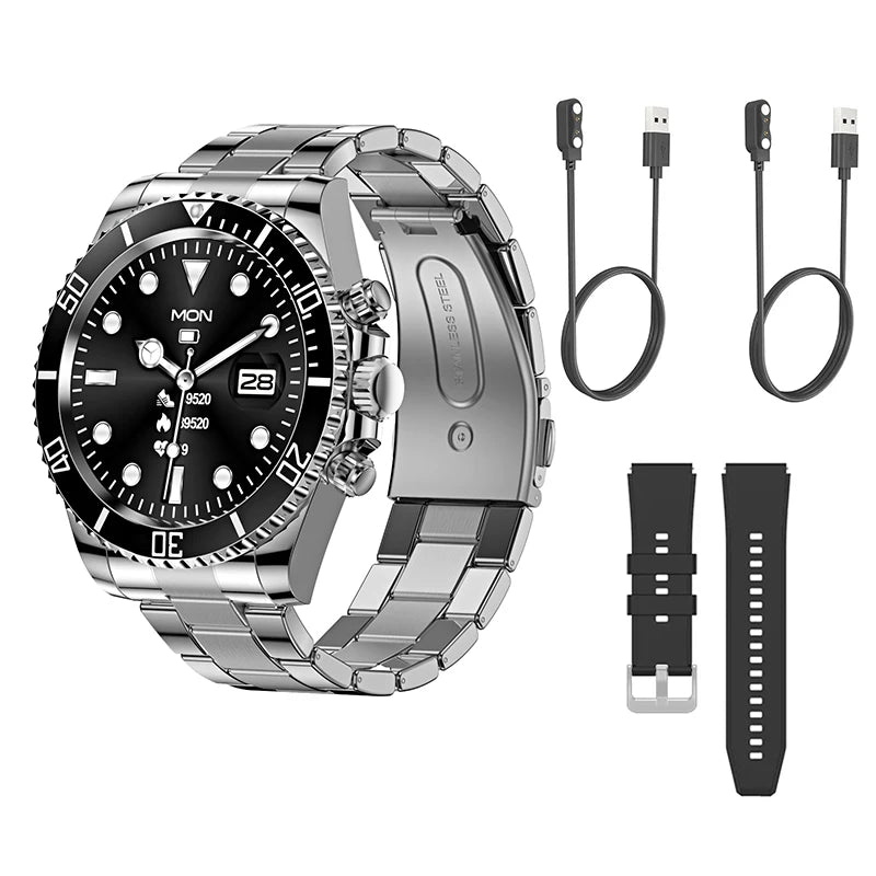 Smart Watch Man Smartwatch AW12 high-end luxury 2024 Android IOS Korean Support Steel Connected Replica Miltary pk gts4 global