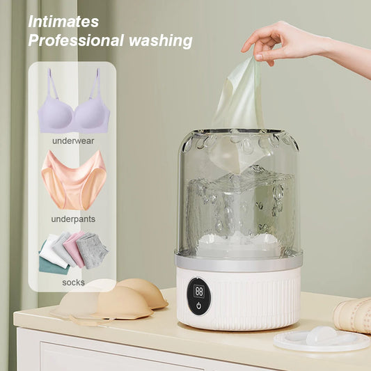 Portable Underwear Cleaner Wireless Washing Machine Mini Socks Washing Machine 2-speed Time Special Washer for Travel Home