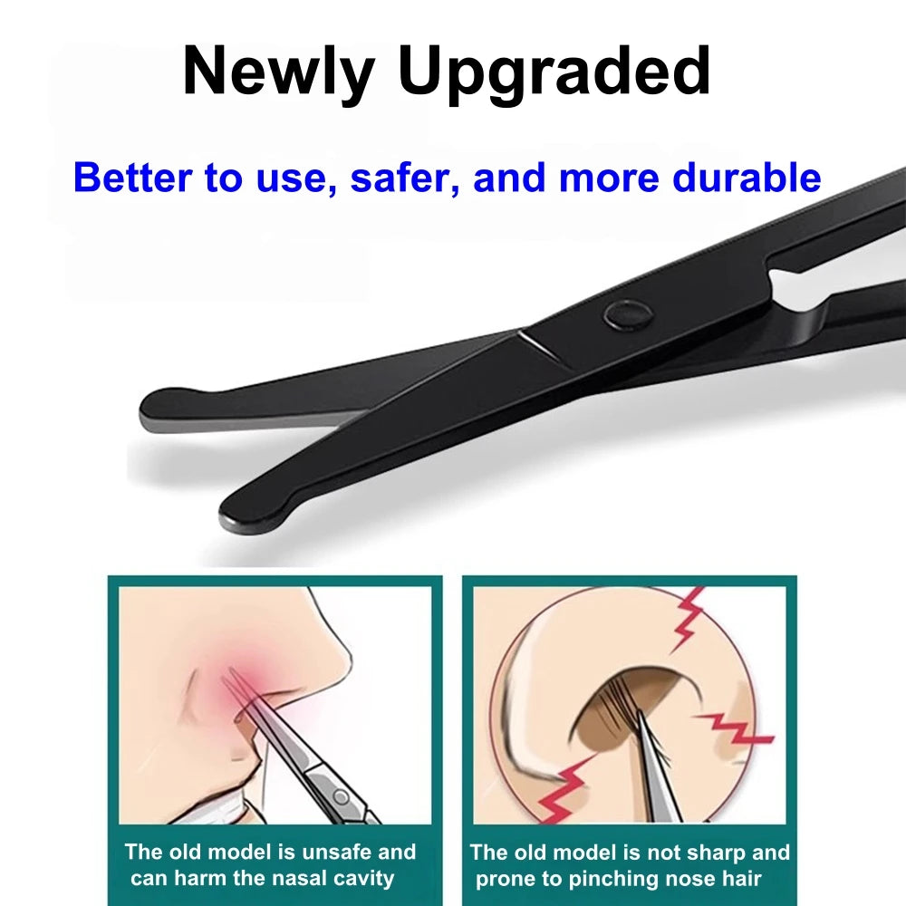 Portable Stainless Steel Facial Hair Scissors Rounded Safety Scissor for - Nose Eyebrows Facial Hair Personal Care Trimming Tool