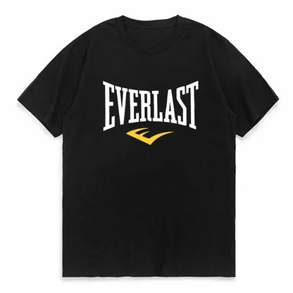 Summer Boxing EVERLAST Men's T-shirt Loose Casual Short Sleeves Women's O-Neck T Shirt Cotton Tee Fitness Sports Tops Streetwear