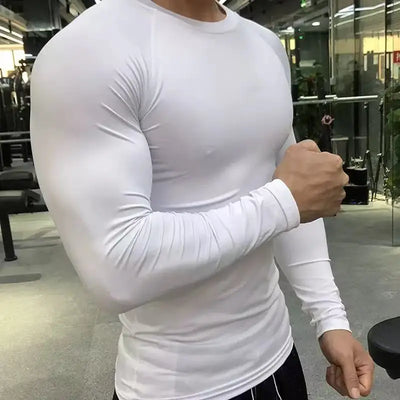 Men Sport T-shirt Quick Dry Bodybuilding Running Shirt Long Sleeve Compression Top Gym T Shirt Men Fitness Tight Rashgard