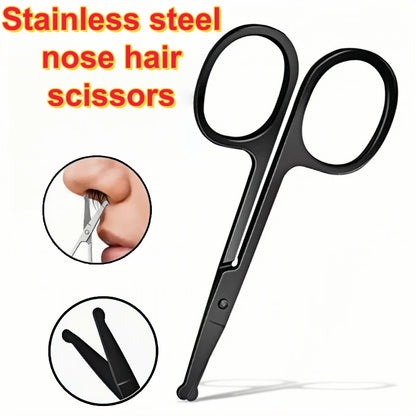 Portable Stainless Steel Facial Hair Scissors Rounded Safety Scissor for - Nose Eyebrows Facial Hair Personal Care Trimming Tool