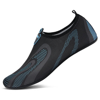 New Beach Shoes Wading Upstream Shoes Non-Slip Water Socks Swimming Shoes Breathable Treadmill Soft Shoes Black Soft Soled