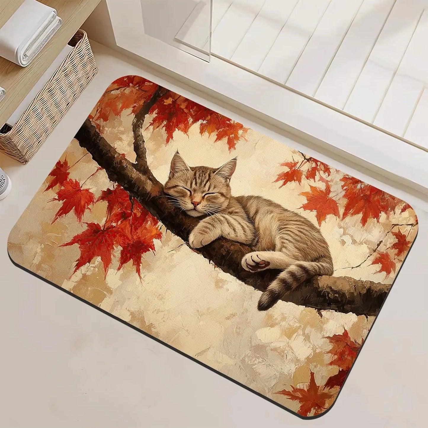 Black Cat Flower Bear Dwarf Door Mat Octopus Mermaid Maple Leaf Carpet Living Room Bedroom Bathroom Decorative Area Carpet