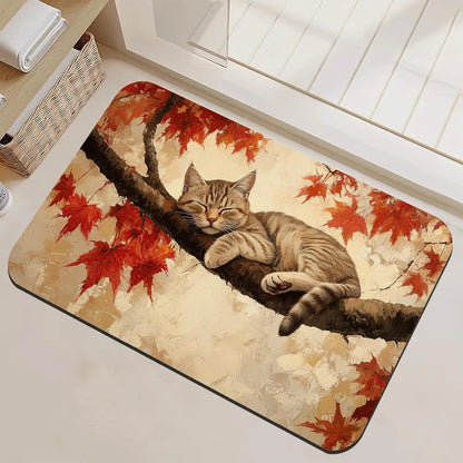 Black Cat Flower Bear Dwarf Door Mat Octopus Mermaid Maple Leaf Carpet Living Room Bedroom Bathroom Decorative Area Carpet