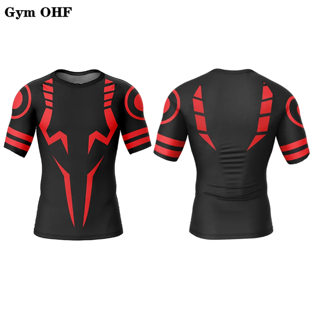 Anime Jujutsu Kaisen 3D Print Compression Shirts For Men Gym Running Workout Fitness Undershirt Athletic Quick Dry T-Shirt Tops