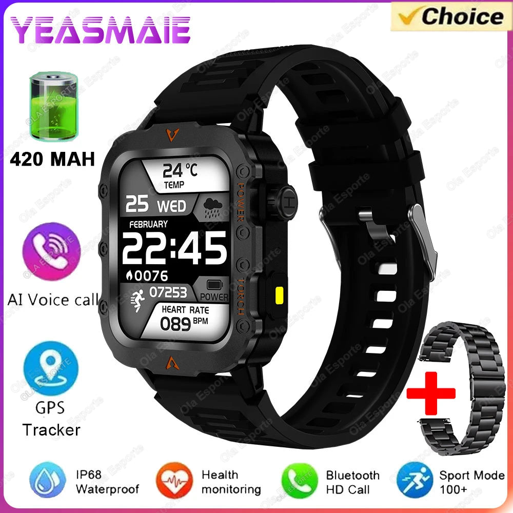 Smart Watch With Flashlight Function, Wireless Calls, Health Monitor，Message Reminders, Suitable For Iphone And Android Phones