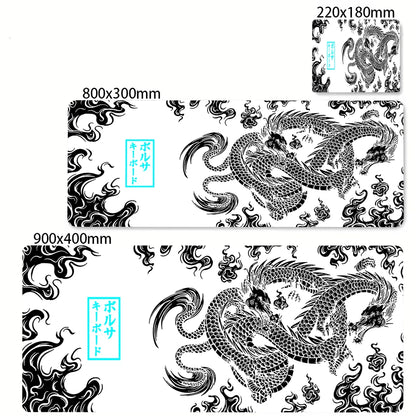 80x30cm Lock Edge Keyboard Pads Large Office Non-Slip Computer Mouse Pad Japanese Art Dragon Deskmat Gamer Custom Home Mousepad
