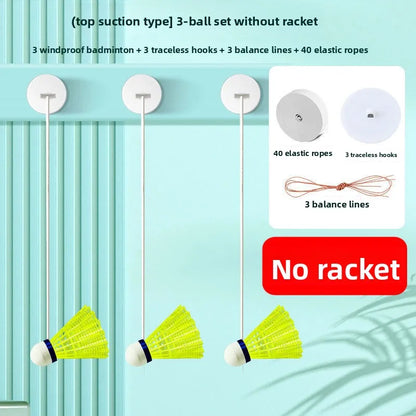 Badminton single fitness trainer indoor sports high elastic swirling suspension automatic rebound hitting artifact