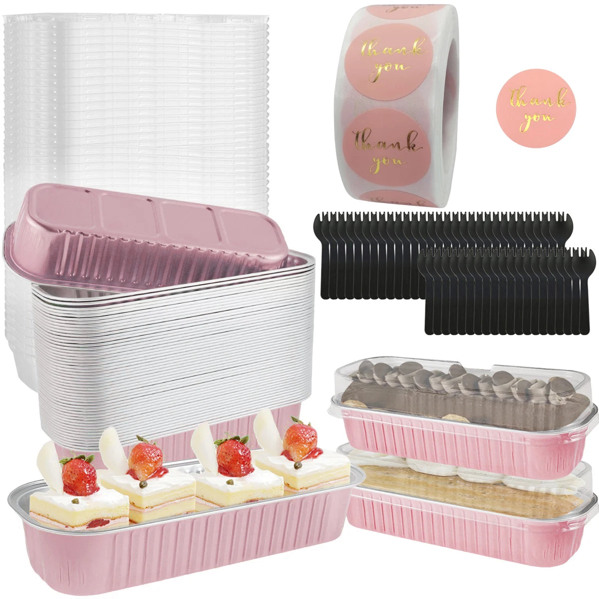Mini Loaf Pans Rectangle Aluminum Foil Baking Pan Mini Bread Container Heat-Resistant Cake Pans Bread Containers Muffin Tins