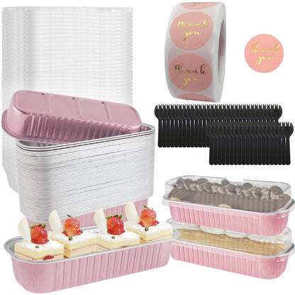 Mini Loaf Pans Rectangle Aluminum Foil Baking Pan Mini Bread Container Heat-Resistant Cake Pans Bread Containers Muffin Tins