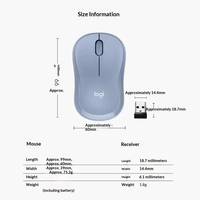 M221 by Logitech Silent Wireless Mouse, Compact USB, Portable Mini for All Computers, Office & Home Use