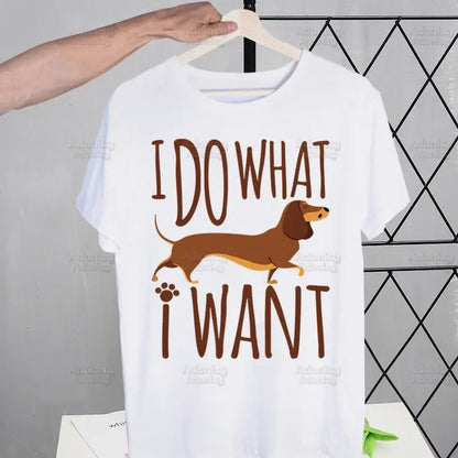 Anatomy Dachshund Dog I Do What I Want T Shirt Men Retro Washed Tops Tees Harajuku Tshirt Streetwear Hip Hop Male T-shirts