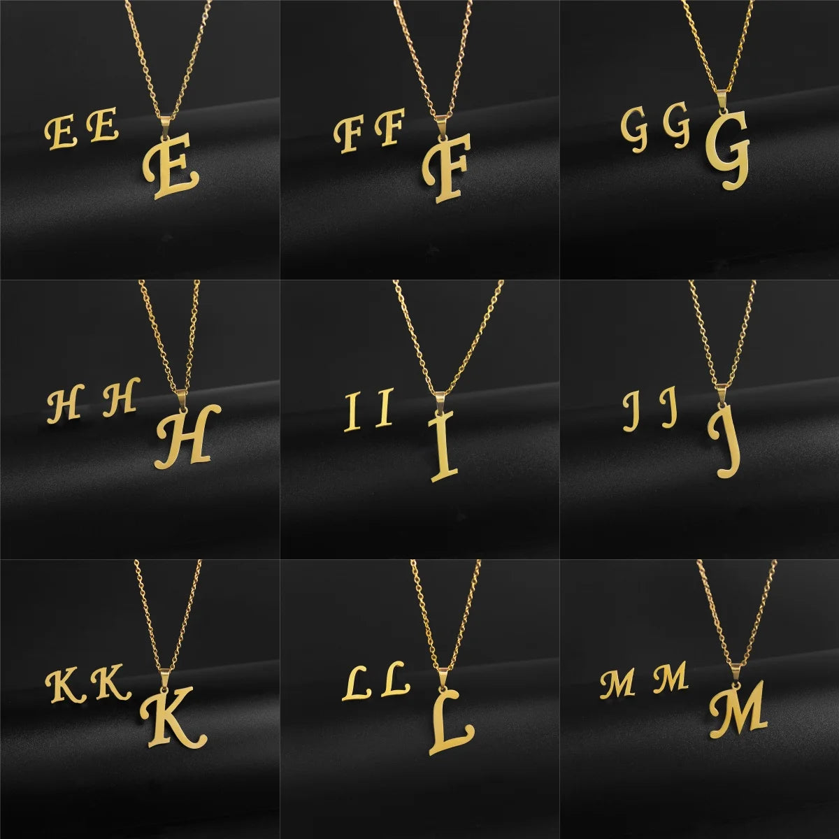 A-Z 26 Stainless Steel Initial Necklace and Earring Jewelry Set Letter Pendant Chain Alphabet Mom Christmas Gift