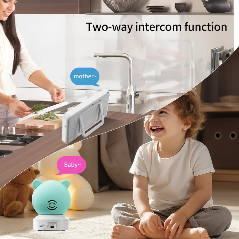 DANMINI 5 "tuya baby monitor 2K high definition WiFi remote mobile APP control up, down, left and right rotation gimbal camera