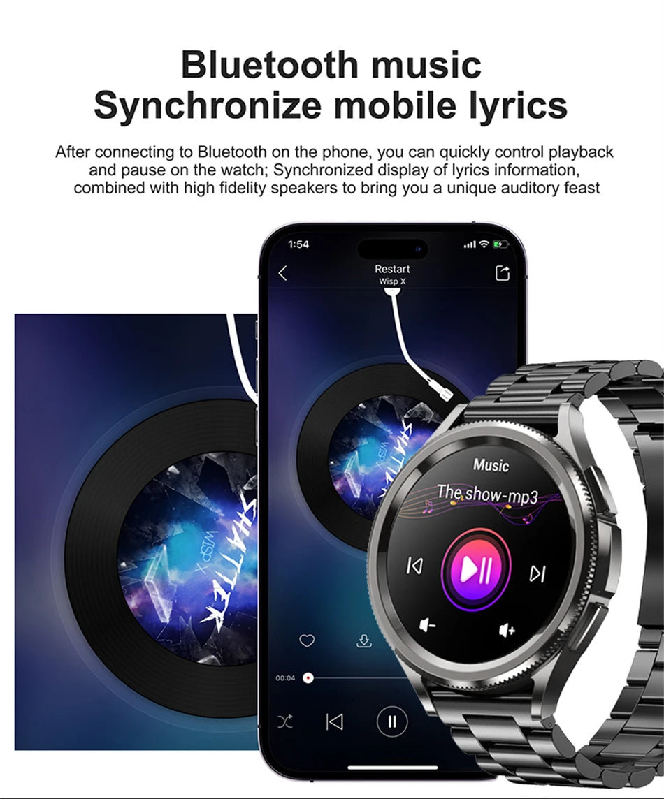 2025 New Smart Watch 6 Classic Smart Watch Fashion Men Sports Fitness Waterproof Heart Rate AMOLED HD Bluetooth Call Smartwatch