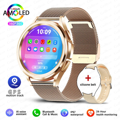 2025 New Smart Watch 6 Classic Smart Watch Fashion Men Sports Fitness Waterproof Heart Rate AMOLED HD Bluetooth Call Smartwatch