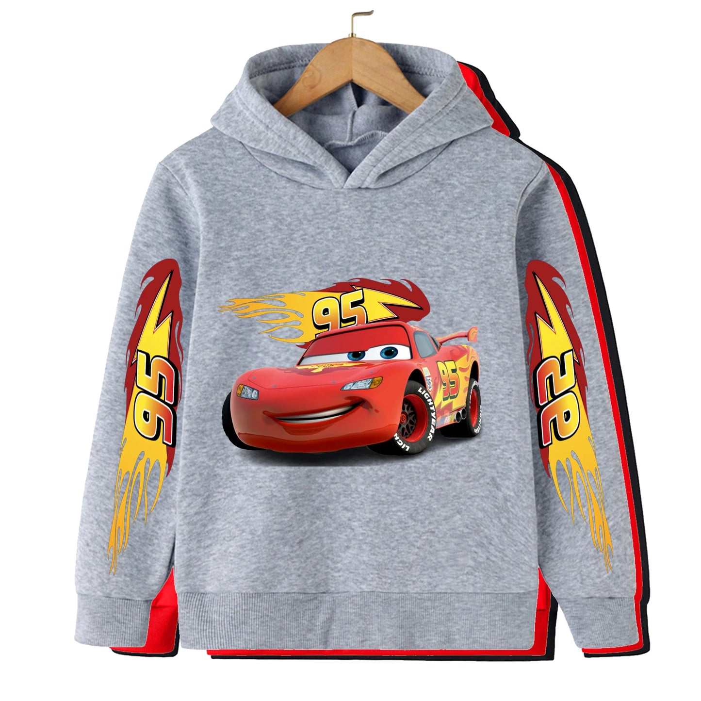 Fall and winter new sweatshirts Disney car kids lightning McQueen cartoon print kids hoodie pants anime kawaii boys and girls