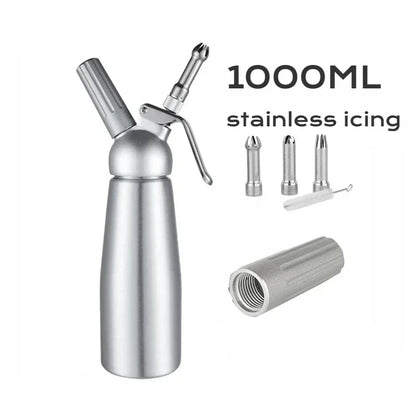 17oz 34oz Whipped Cream Dispenser 500 1000ml Cake Piping Gun Siphon Squeeze Bottle Dessert Tool Cream Whippers