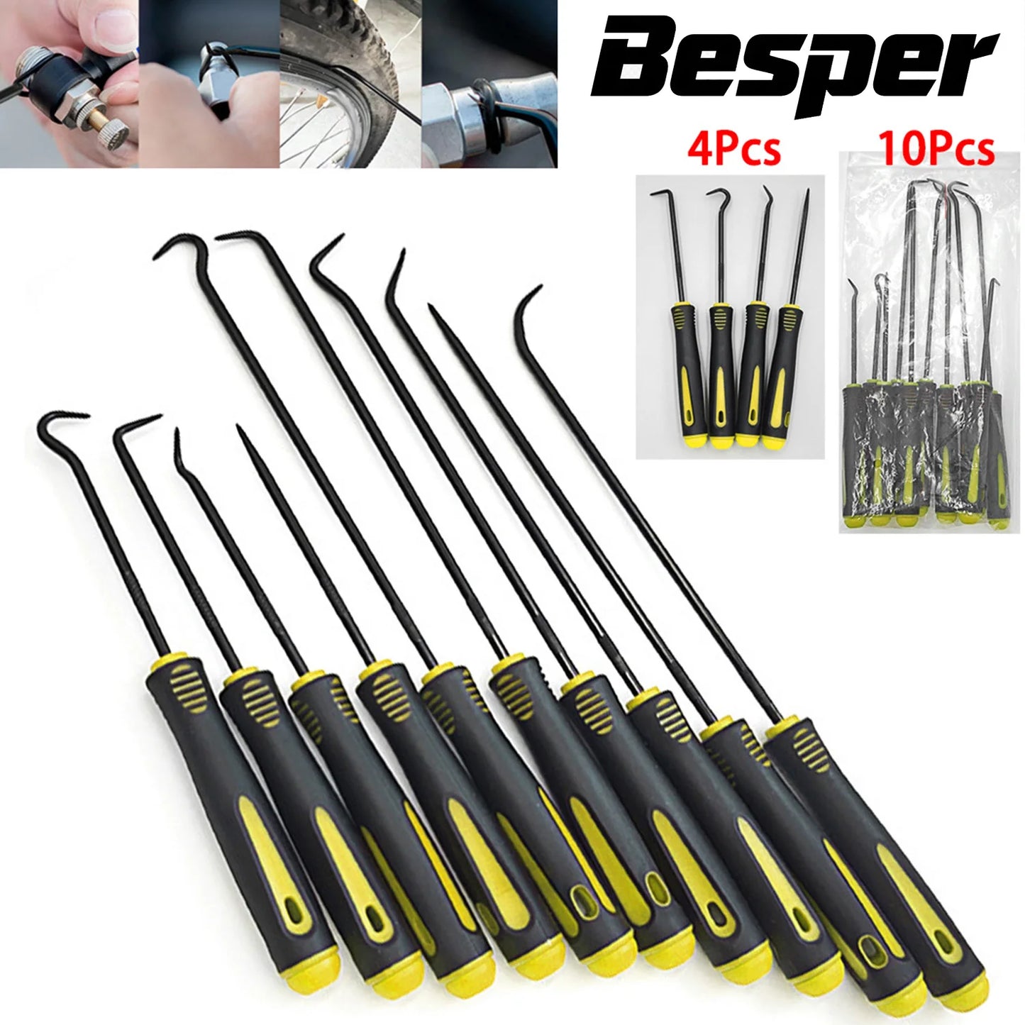  10/4PCS Precision Pick Set - Easy Removal Tool for Auto Oil Seals, O-Rings Seal Gasket Pick, Motorcycle, bicycle tire repair