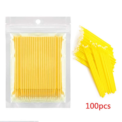 YSDO Nano Cotton Swab 100pcs Micro Eyelash Brushes Individual Lash Removing Swab Makeup Brush beauty care Tool Cosmetics