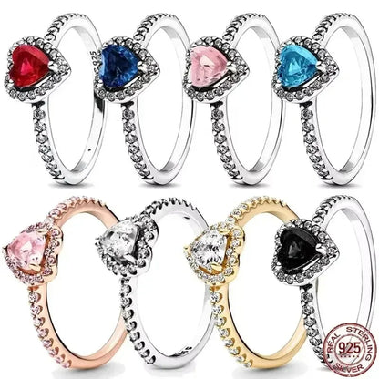 Hot selling new925 sterling silver ring, sparkling exquisite plum blossom ring, square adjustable ring, women's jewelry gift