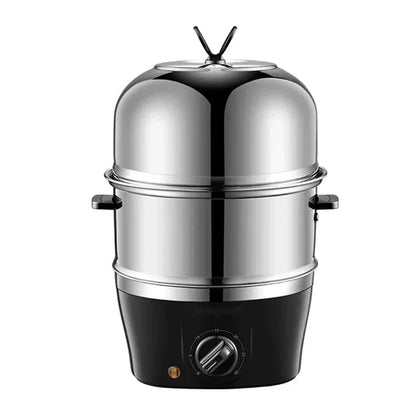 Multi-Function Stainless Steel Double-Layer Egg Cooker – Steamer, Poacher, and Breakfast Maker Egg Boiler Mini Kitchen Appliance