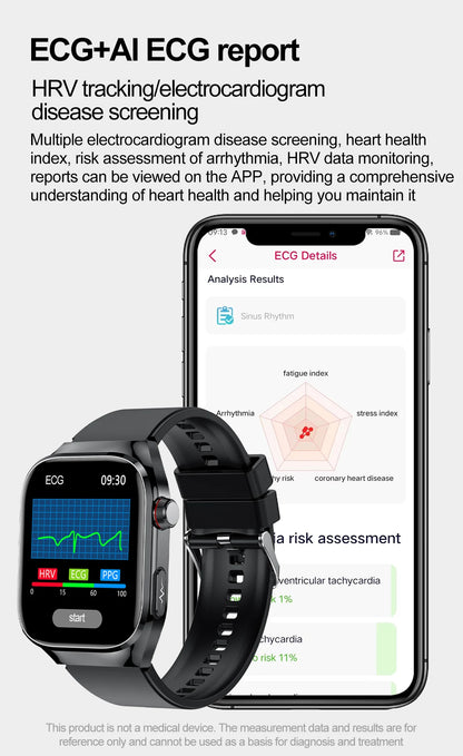 2025 New Smart Watch 2.04-inch AMOLED Screen Bluetooth Call IP68 Waterproof 650mA Sports Smartwatches Men Android Military-Grade