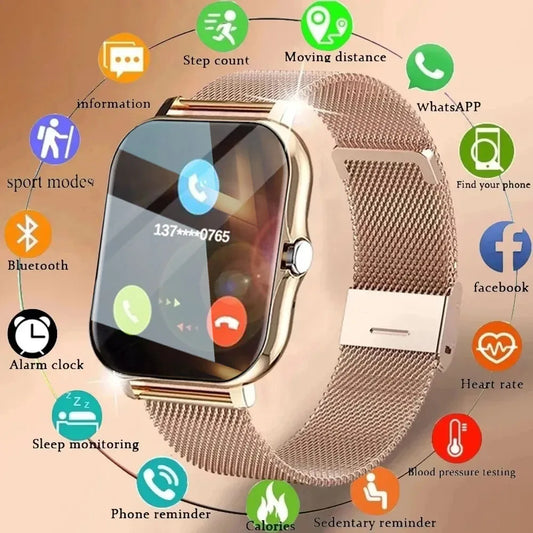 New Smart Watch 1.83inch Full Touch Screen Sport Fitness Watches BT Call Digital Smartwatch Wristwatch For Men Women Gift 2025