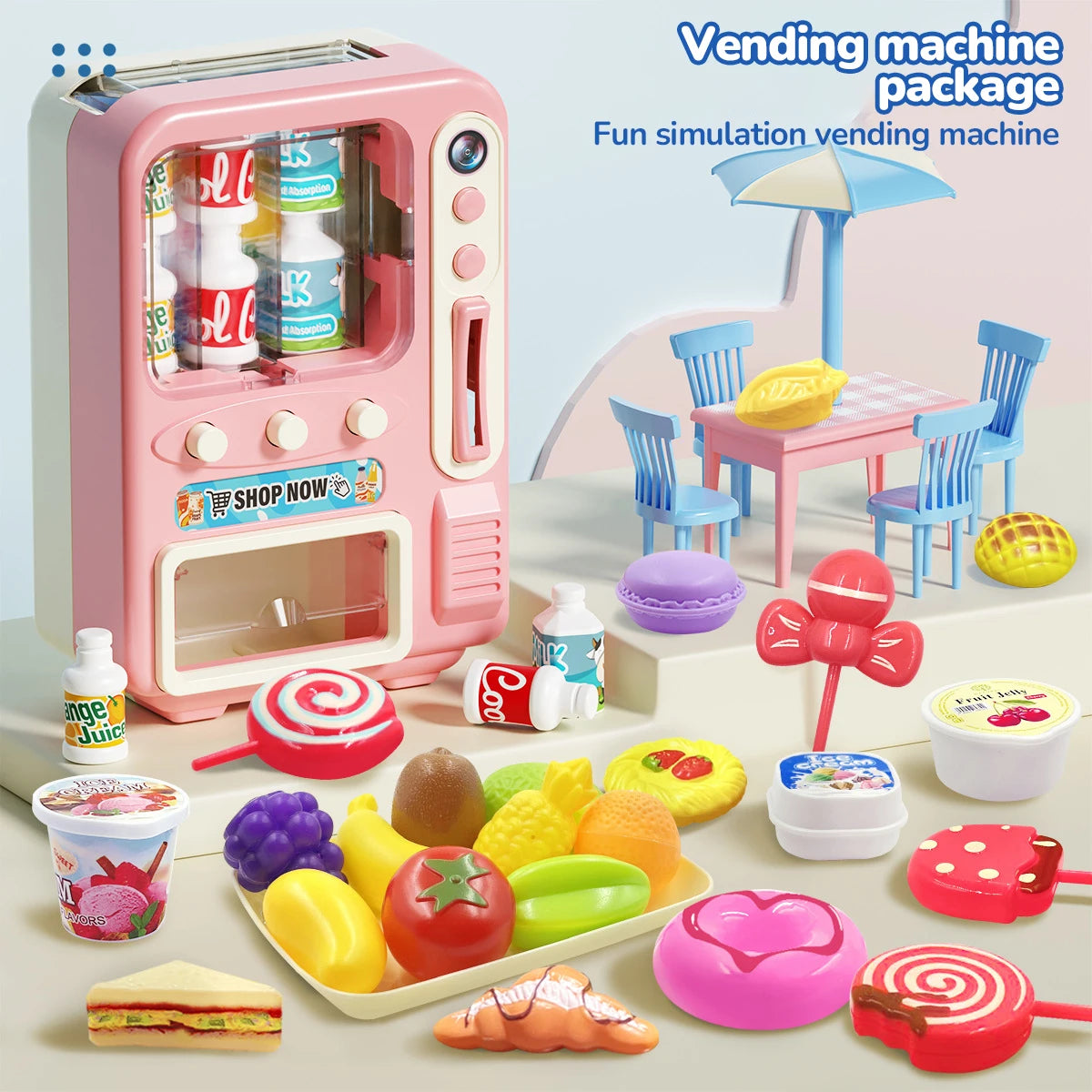 Simulated Kitchen Toy Play Set Miniature Food Pretend Play House Appliance Laundry Cookware Children Role-Playing Toys Girl Game