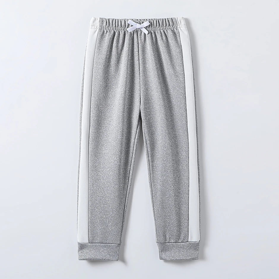 1/3 Piece Autumn And Winter Thin Children's Solid Color Splicing Casual Sports Sweatpants For Boys And Girls Fashionable Pants