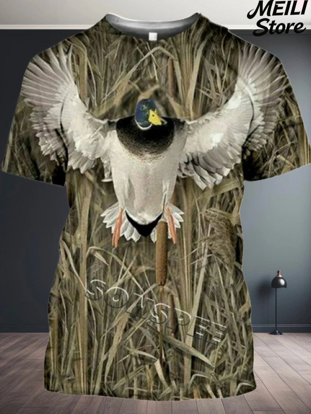 New Male T-Shirt Hunting Animal 3D Print Summer Camouflage Short Sleeve Funny Tops Casual Daily Outdoor Street Men's Clothing