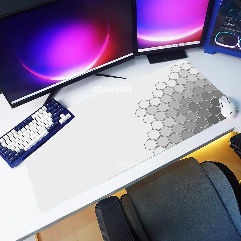 Black And White Mouse Pad Computer New XXL MousePads Keyboard Mat Gamer Soft Office Carpet Table Mats Desktop Long Mouse Pad