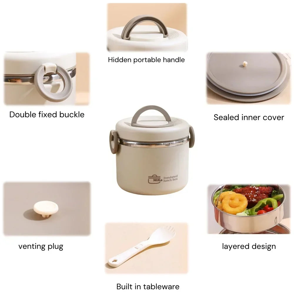 1100ml Bento Lunch Box Food Containers Thermal Jar Insulated Soup Cup Thermos Stainless Steel Keep Hot Lunch Boxes Thermo