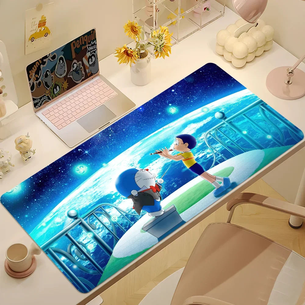 D-Doraemon Nobita Earth Mouse Pad Large Desk Mat Keyboard Ergonomic Office Rubber PC Non-slip Anti-fray Home Custom Best Price