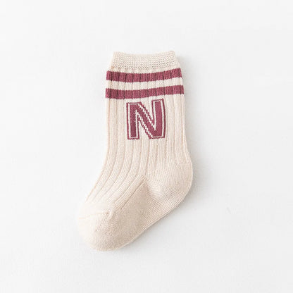 Baby Stuff Boy Girl Newborn Soft Letter Long Socks Children Fashion Casual Socks Cotton Toddler Kids Accessories Infant Clothes