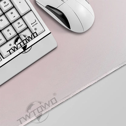 Mouse Pad White Pink Gamer printon demand New Mousepad XXL Mechanical Keyboard Pad Natural Rubber Office Non-Slip Soft Table Mat