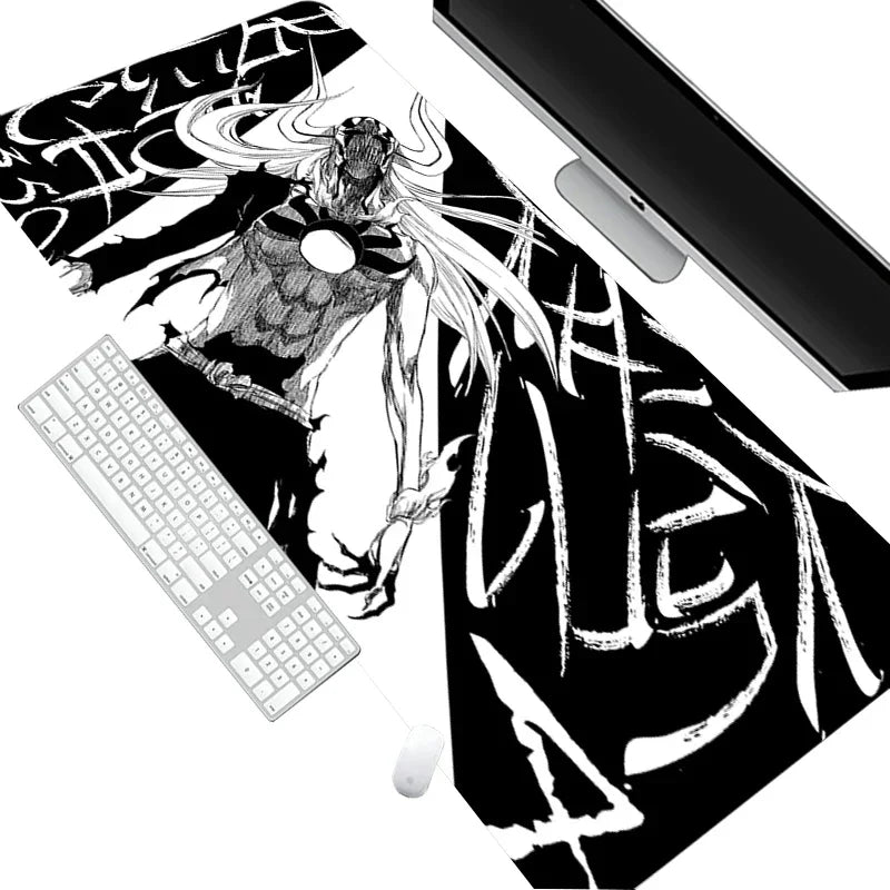 White Mouse Pad Anime Large Mousepad Bleach Manga Panel Laptop Office Shounen Rubber Soft Table Mat Pc Gaming Non-Slip Carpet
