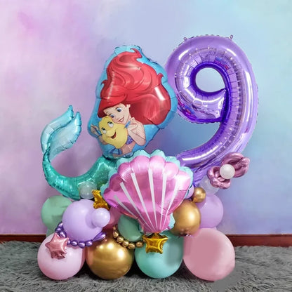 The Little Mermaid Birthday Party Decoration Princess Ariel Paper Napkin Plate Cup Tablecloth Balloons Kids Baby Shower Supplies