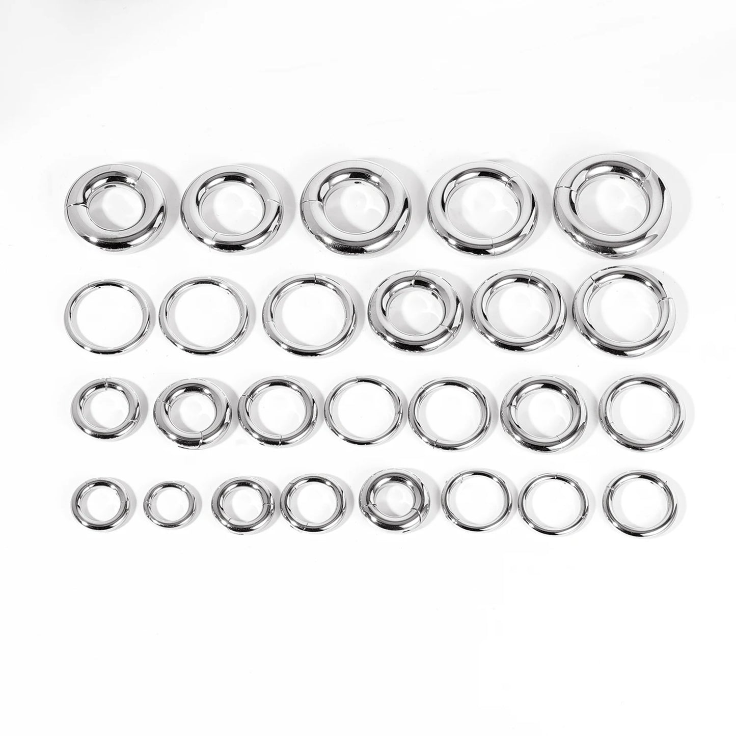 ZS 1PC Large Size Hoop Earring 316L Stainless Steel Ear Gauges Plugs Punk Septum Nose Rings 2/4/6/8/10/12G BCR Body Piercings