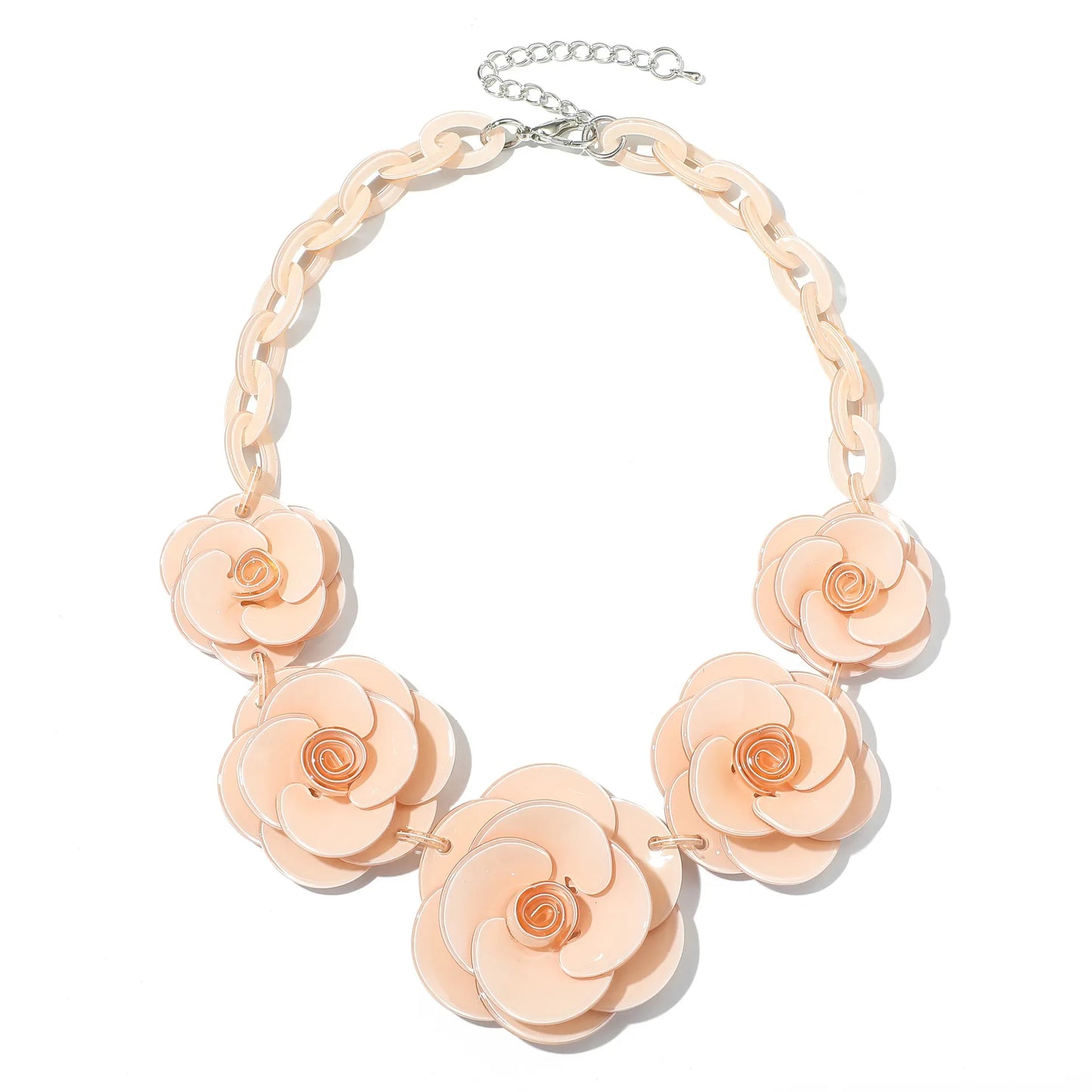 Blucome 2022 New Acrylic Flower Shape Necklace Female Exaggerated Clavicle Sweater Necklace Unique Women Girls Pendant  Jewelry