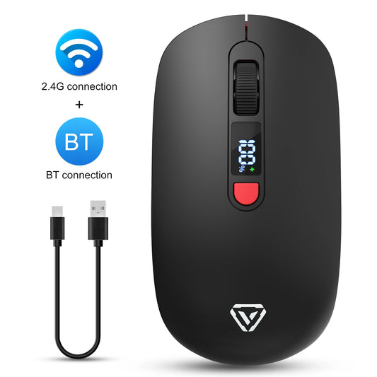 T03 Dual Mode Silent Bluetooth Mouse Computer Laptop Optical Mouse Wireless for iPad Samsung Xiaomi Lenovo Tablet Universal Mice