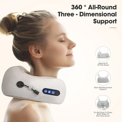 Electric Neck Shiatsu Massager U Shaped Pillow infrared Heat Vibration 3D Kneading Massage Shoulder Cervical Pain Relief Fatigue