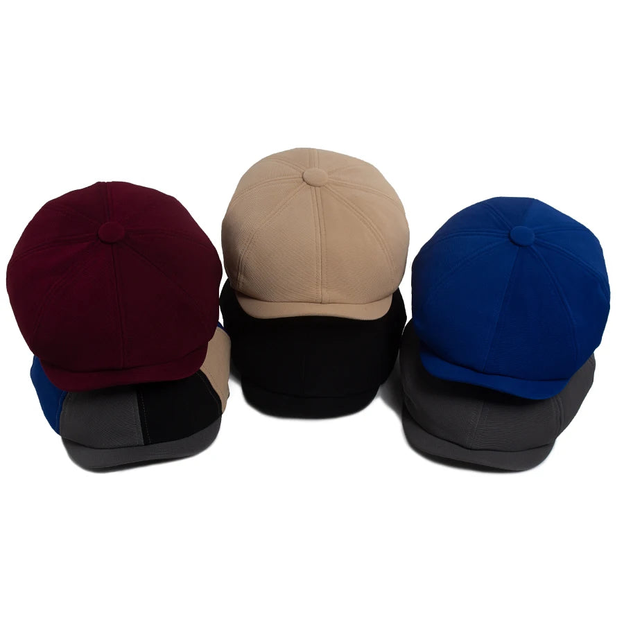 Beret Men&Women Spring Autumn Solid Patchwork Vintage Newsboy Cap Female Casual Retro Hat For Unisex Elastic Head Circumference