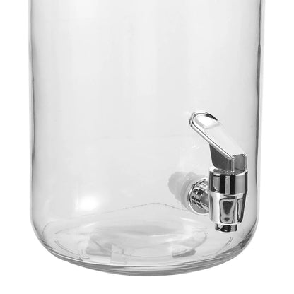 Beverage Dispenser with Faucet Transparent Glass Jar Aesthetic Table Decor for Cold Drinks Red Wine Tea Pitcher