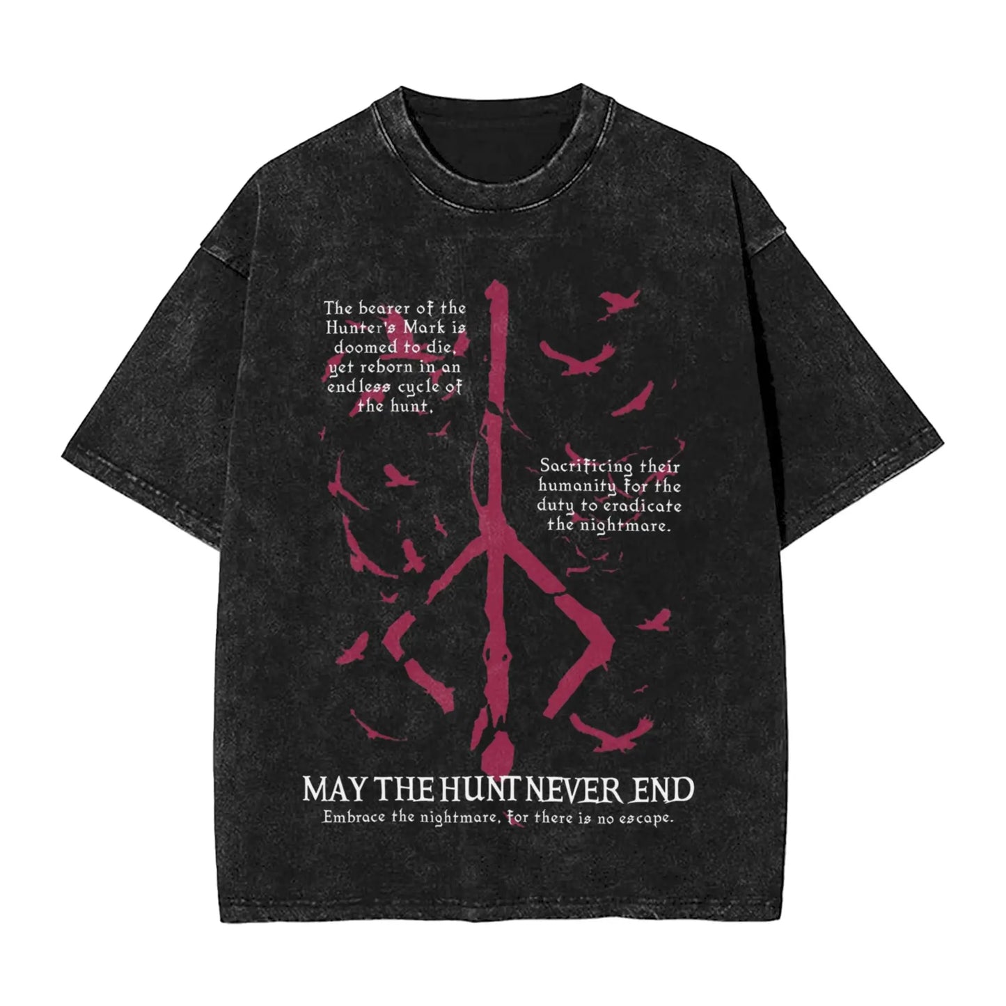 Bloodborne Darks Souls Washed T Shirts Streetwear Hip Hop Vintage T-Shirt  Tees Tops for Men Women Cotton Street Graphic Printed