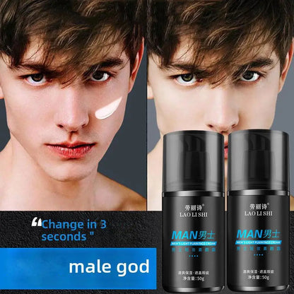 1/2PCS Men Makeup Cream Face Concealer Oil Control Make Up Lazy Cream Moisturizer Toning Cream Conceal Pores Covering Foundation