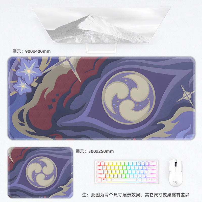 Genshin Impact Postcard Mouse Pad Large Custom Computer Keyboard Game Pads Home Office Desktop Mat