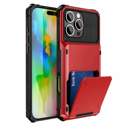 Wallet Case for iPhone 17 Pro MAX 16 15 14 13 12 Mini 11 X XS Plus 16Plus 17Air Armor Card Slot Flip Hidden Pocket Hard PC Cover