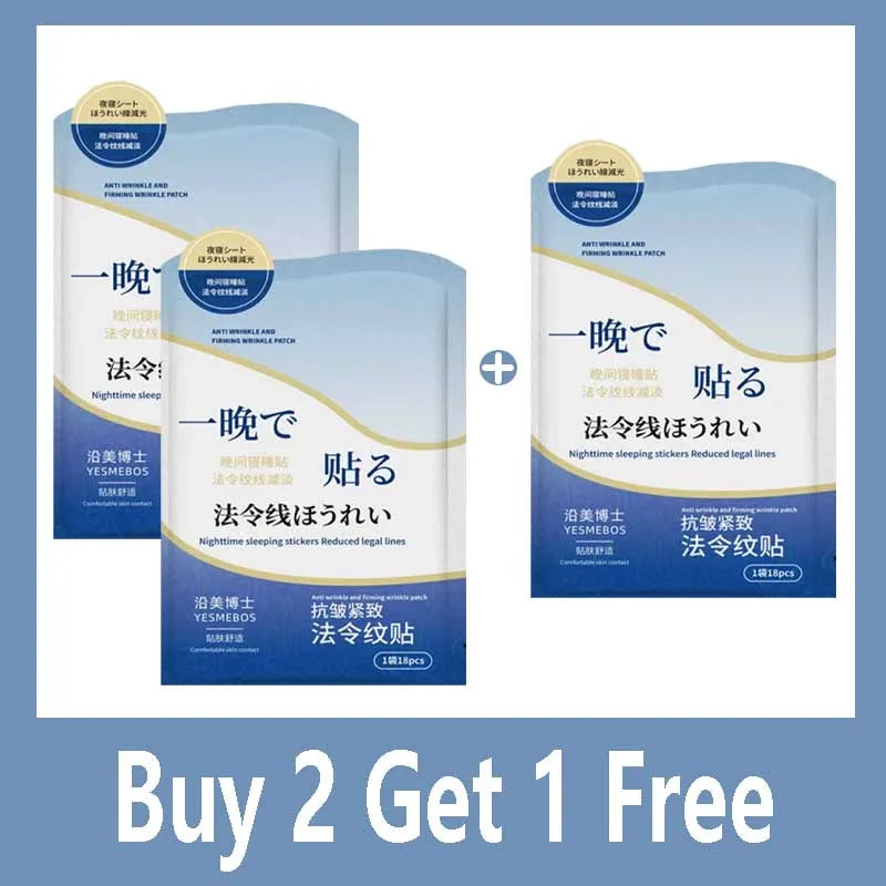 Collagen Nasolabial Folds Patch Contain Hyaluronic Acid  Instant Firming Skin Fade Fine Lines Deep Moisturizing Facial Mask
